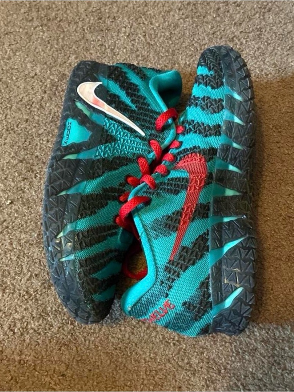 Nike Kids Teal and Red Performance Sneakers